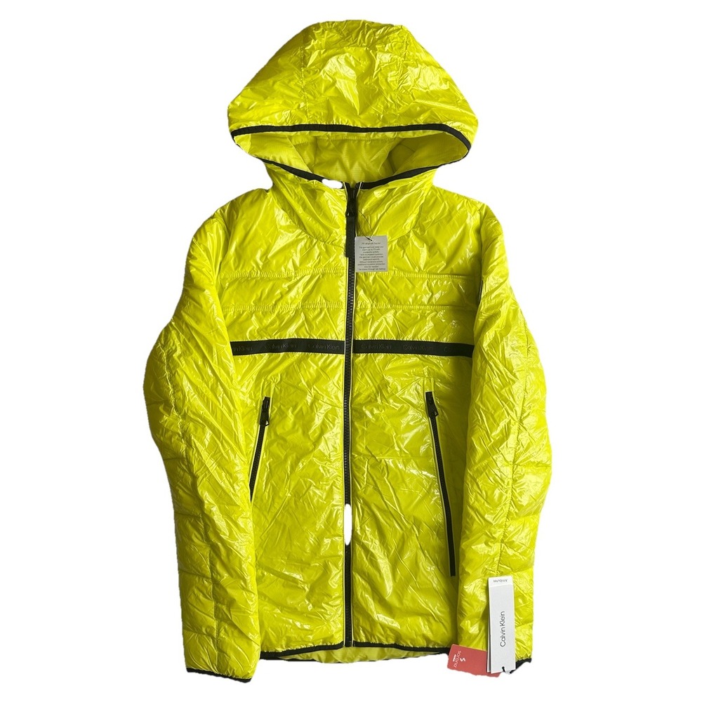 Calvin Klein Men's Lightweight Puffer Jacket Metallic Yellow Size 2XL $225 XXL